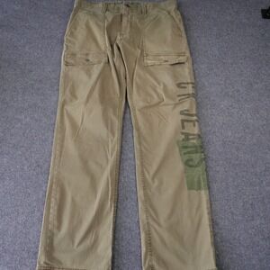 Calvin Klein Jeans Mens 34x32 Straight Cargo Pants Olive Khaki Spellout Utility